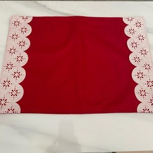 Red With White Trim Placemats Set of Four